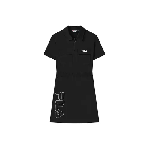 FILA ORIGINALE Глубокий черный Женские Короткие Платья с рукавами