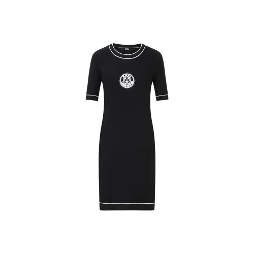 KARL LAGERFELD Короткий рукав Платье Женское Черное