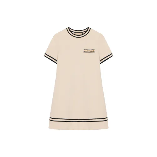 GUCCI Короткий рукав платье женский белый