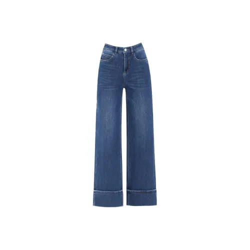 You Cow Me Pants Синие Джинсы с флисовой подкладкой женские