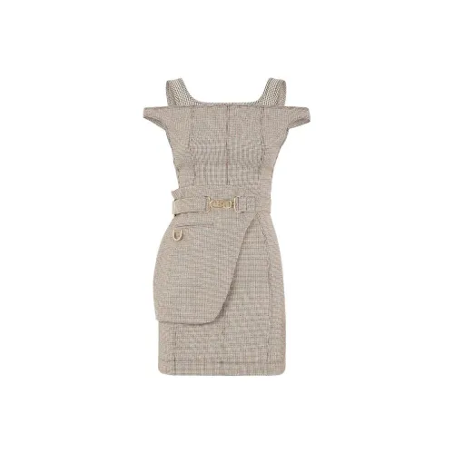 FENDI Без рукавов Платье Женское Бежевое