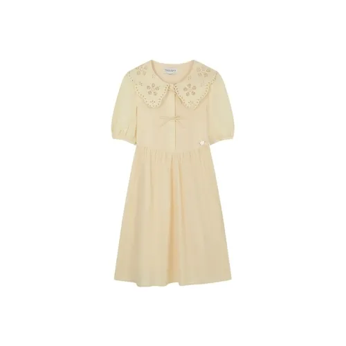 Teenie Weenie Светлый хаки Женские Короткие Платья с Рукавами