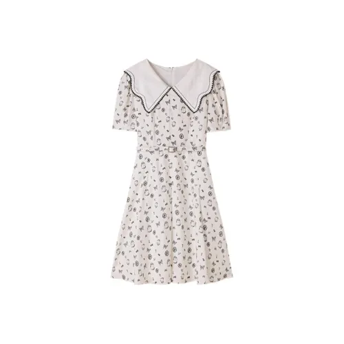 Pit Короткий рукав Платье Женское Цветочное