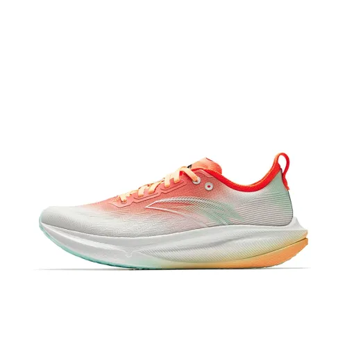 ANTA RUNNING Collection Шорты Устойчивые и Дышащие Низкий Топ Повседневные Беговые кроссовки Мужские Белые и Оранжевые