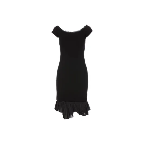 MM6 Maison Margiela Черные Женские Короткие Платья с Рукавами