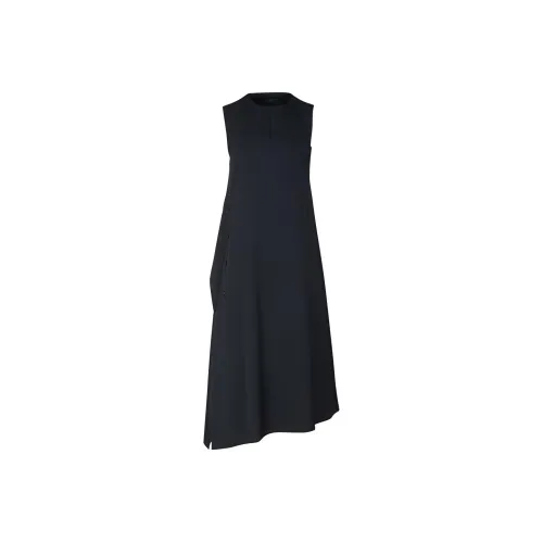 Yohji Yamamoto Черные Женские Платья без Рукавов