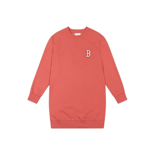 Mlb Base Logo Длинное платье с длинными рукавами женское персиково-розовое