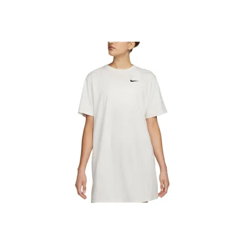 NIKE Фантомный серый белый Женские Платья с коротким рукавом