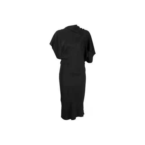 RICK OWENS Black Женские Короткие Платья с Рукавами