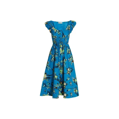 TORY BURCH SS23 Sleeveless Dress Women's Blue TORY BURCH SS23 Без рукавов Платье Женское Синий