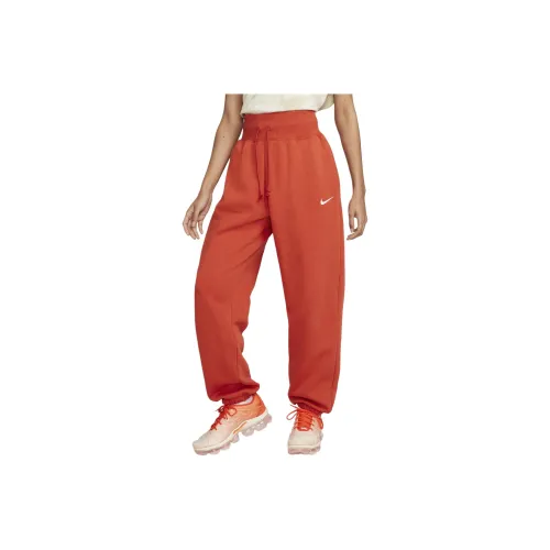Nike Sportswear Phoenix Fleece Вязаные Тренировочные Штаны Женские Оранжевые Красные