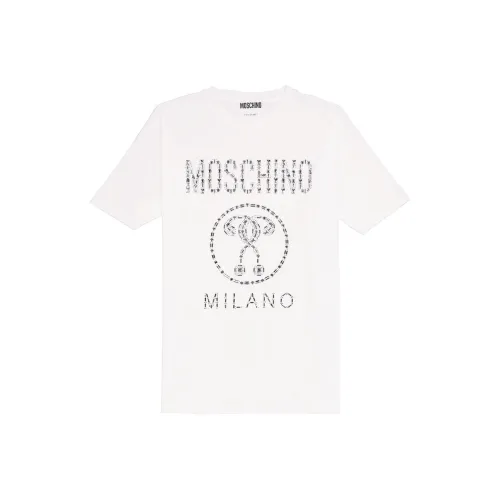 MOSCHINO Белое Женское Короткое Платье с Рукавами