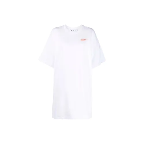 Off Белый SS22 Белый Женские Короткие Платья с Рукавами
