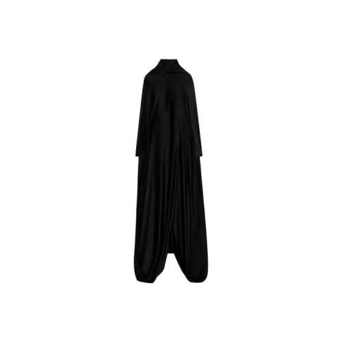 Balenciaga SS22 Длинное платье с длинными рукавами женское черное