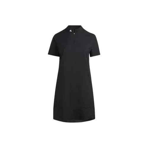 Adidas Frill GOLF Платье Короткий Рукав Платье Женское Черное