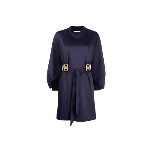 Lanvin Blue Женские Длинные Рукава Платья