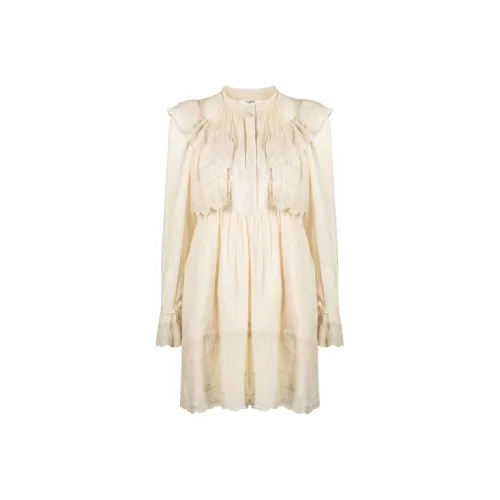 ISABEL MARANT ETOILE Бежевое Женское Длинное Платье с Рукавами