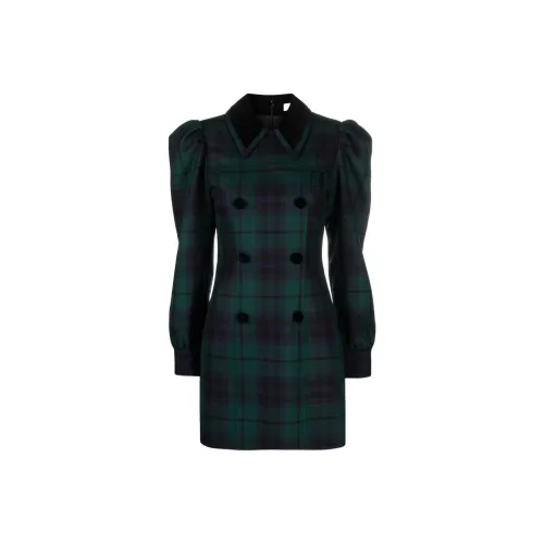 Alessandra Rich Зеленое Женское Длинное Платье с Рукавами