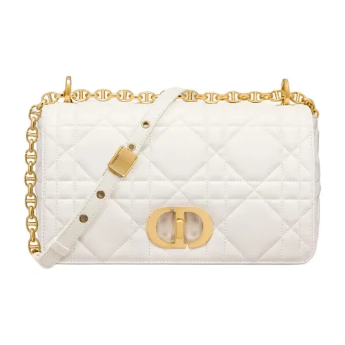 DIOR Caro Овчина Сумка через плечо Сумка на плечо Средняя Женская Молочно-белая
