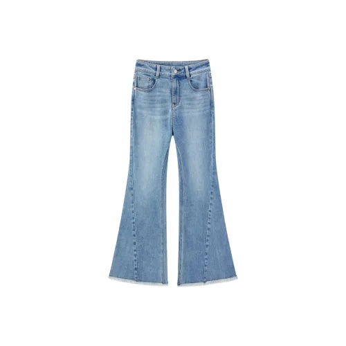 LEDIN Джинсы Женские Джинсовый Светло-Синий