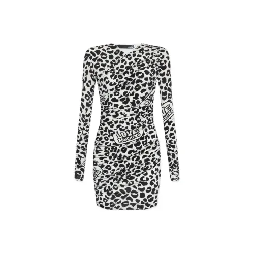 LOVE MOSCHINO Черное Женское Длинное Платье с Рукавами