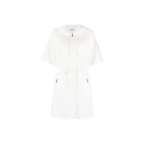 Moncler Белые Женские Короткие Платья с Рукавами