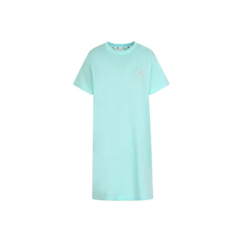 Mlb Base Logo Короткий рукав Платье Женское Мятно-зеленый