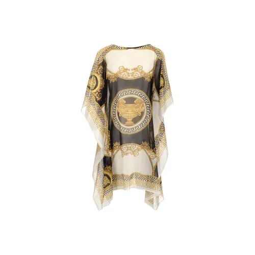 FANSIZHE VERSACE SS22 Короткий рукав Платье Женское Желтое