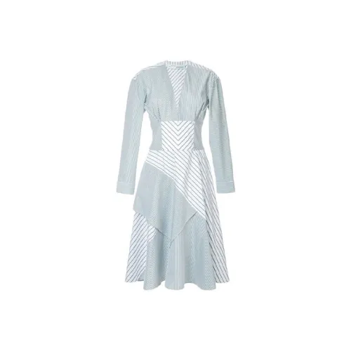 Off Белый SS21 Экрю Женские Длинные Платья с Рукавами