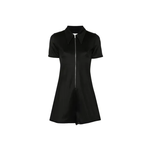 JIL SANDER Черное Женское Короткое Платье с Рукавами