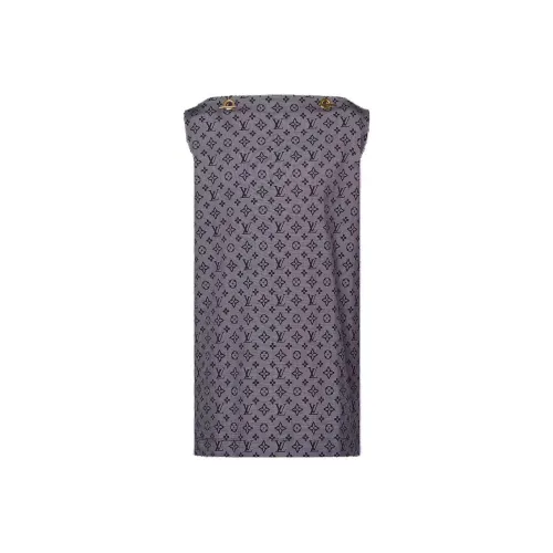 LOUIS VUITTON SS23 Без рукавов Платье Женское Серый Синий