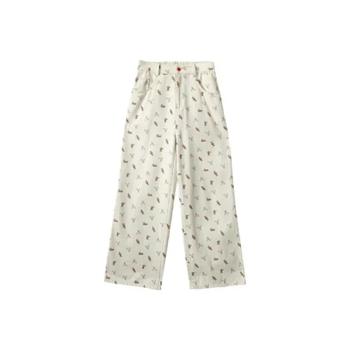 WUPODAMANVZHUANG Повседневные брюки Женские Винтаж Медведь