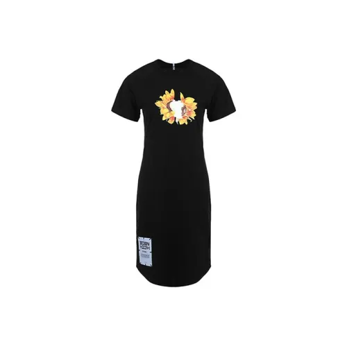 McQ Alexander McQueen Black Женские Короткие Платья с Рукавами