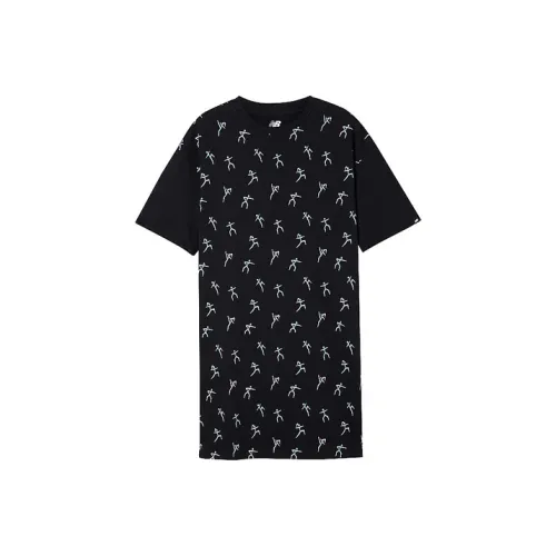 New Balance Black Женские Короткие Платья с Рукавами