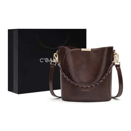 C°BANNER Коровья кожа Сумка через плечо Стандартная Женская Кофейная