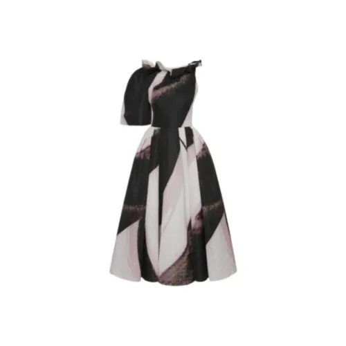 Alexander McQueen Многоцветные Женские Короткие Платья с Рукавами