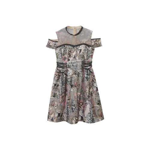 LULUALWAYS Короткий рукав Платье Женское Зеленое