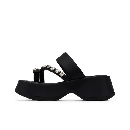 GG CC Slip-resistant Abrasion-resistant Beach Slippers Women's Black GG CC Противоскользящие Аbrasion-resistant Пляжные Тапочки Женские Черные