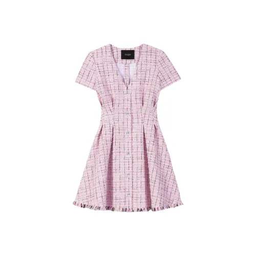 Maje Короткий рукав Платье Женское Розовое