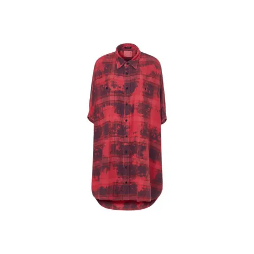 R13 Sunset Red Женские Длинные Рукава Платья