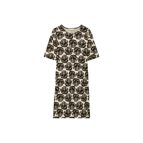 Tory Burch Черное Женское Короткое Платье с Рукавами