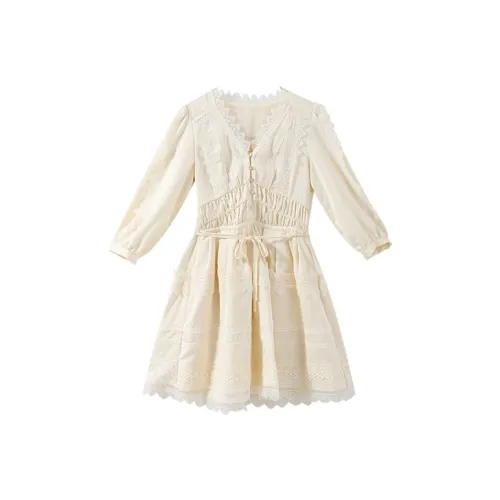 YUMOMO STAR A Линия Юбка Платье Сырно-желтый