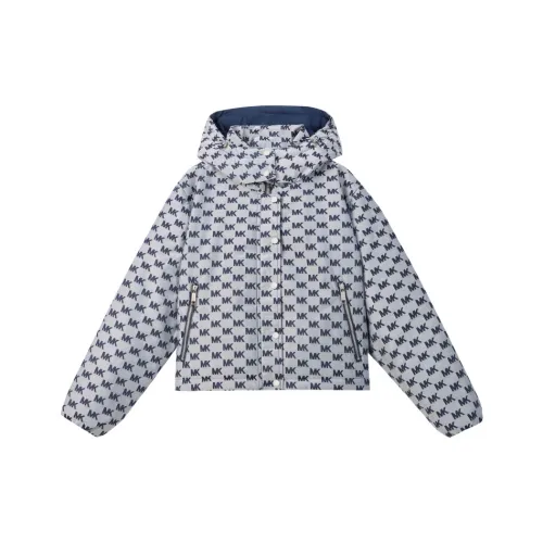 MICHAEL KORS R25 С капюшоном Пуховая куртка Пальто Женское Белое и Темно-синий