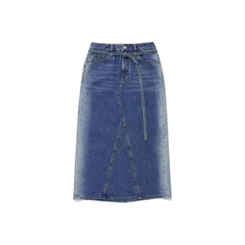 COVERNAT SS24 Denim Long Skirt Women's Blue