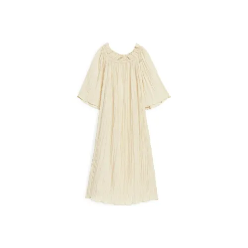 ARKET Короткое платье с короткими рукавами женское цвет экрю