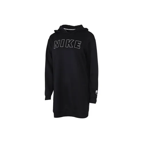 NIKE Черные Женские Длинные Платья с Рукавами