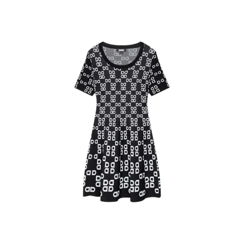 DKNY Короткий рукав Платье Женское Черное Цвет