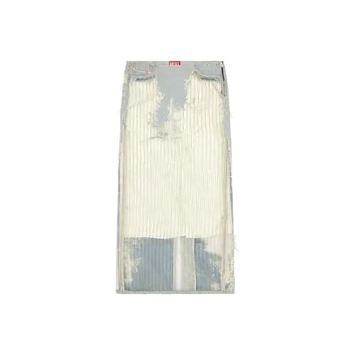 DIESEL SS24 Denim Long Skirt Women's White