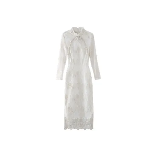 JINYE ORIENTAL A Линия Юбка Платье Белый