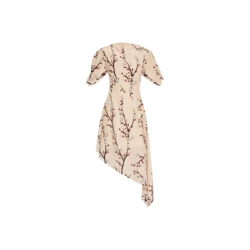 Alexander McQueen Светло-розовые Женские Короткие Платья с Рукавами